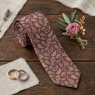 Elegante Lila Rosa Grün Paisley Hochzeitskrawatte Krawatte