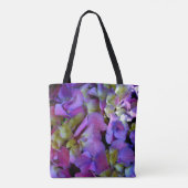 Elegante, lila, rosa Magenta Blumendörfchen Tasche (Rückseite)