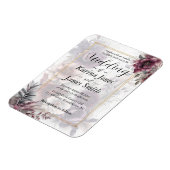 Elegante lila, rosa und blumenreiche Hochzeit Magnet (Linke Seite)