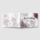 Elegante lila, rosa und maronfarbene Blüten Gästebuch (Voll)