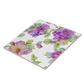 Elegante lila rosa Wasserblumen Fliese (Seite)