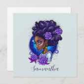 Elegante Lila Rose Afro Woman (Vorne/Hinten)