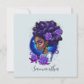 Elegante Lila Rose Afro Woman (Vorderseite)