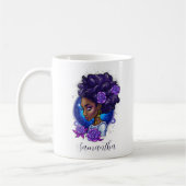 Elegante Lila Rose Afro Woman Kaffeetasse (Links)