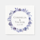 Elegante Lila Rose Blumenwinters Abend Hochzeit Serviette (Vorderseite)