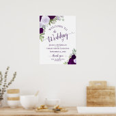 Elegante Lila Rose Boho Chic Wedding Willkommen Poster (Küche)