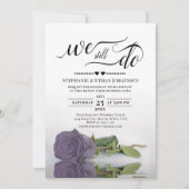 Elegante Lila Rose, die wir immer noch neu machen Einladung (Vorderseite)