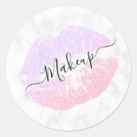 Elegante lila Rose Gold Glitzer Lippen Weißmarmor