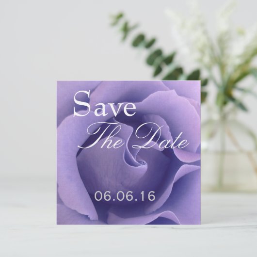 Elegante LILA Rose Hochzeit Speichern Sie das Datu Save The Date (Stehend Vorderseite)