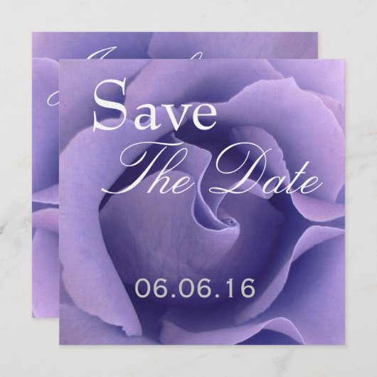 Elegante LILA Rose Hochzeit Speichern Sie das Datu Save The Date (Vorne/Hinten)