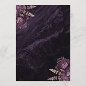 Elegante Lila Rose Menükarte (Rückseite)