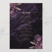 Elegante Lila Rose Menükarte (Vorderseite)