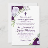 Elegante Lila Rose Moderne katholische Hochzeit Einladung (Vorderseite)