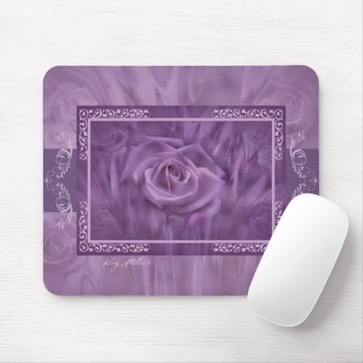 Elegante Lila Rose Mouse Pad Mousepad (Mit Mouse)