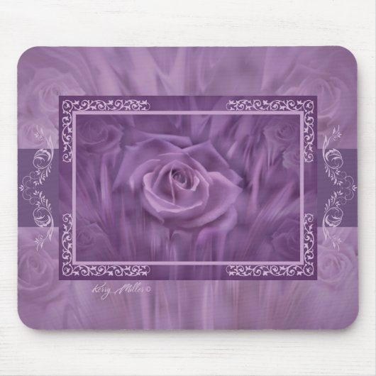 Elegante Lila Rose Mouse Pad Mousepad (Vorne)