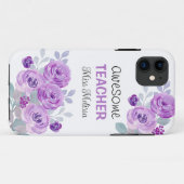 Elegante Lila Rose Phantastisch Teacher-Geschenk Case-Mate iPhone Hülle (Rückseite (Horizontal))