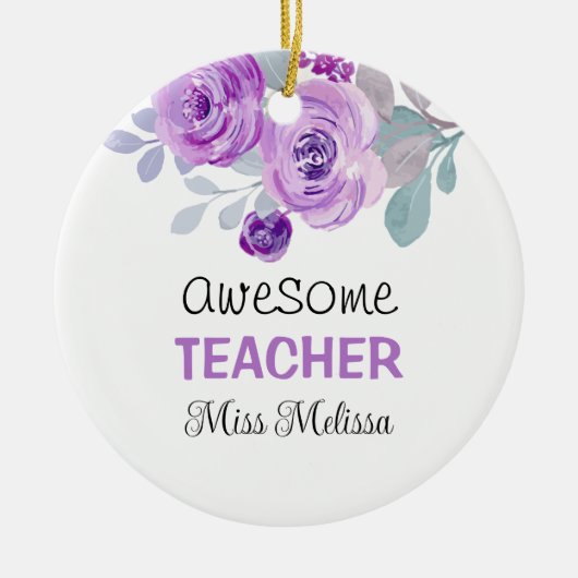 Elegante Lila Rose Phantastisch Teacher-Geschenk Keramik Ornament (Vorne)
