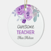 Elegante Lila Rose Phantastisch Teacher-Geschenk Keramik Ornament (Links)