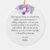 Elegante Lila Rose Phantastisch Teacher-Geschenk Keramik Ornament (Hinten)