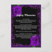 Elegante Lila Rose Sicherheitsmaßnahmen Begleitkarte (Vorderseite)