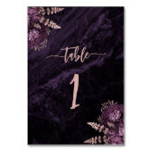 Elegante Lila Rose Tischnummer (Rückseite)