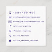 Elegante Lila Rose Visitenkarte (Rückseite)