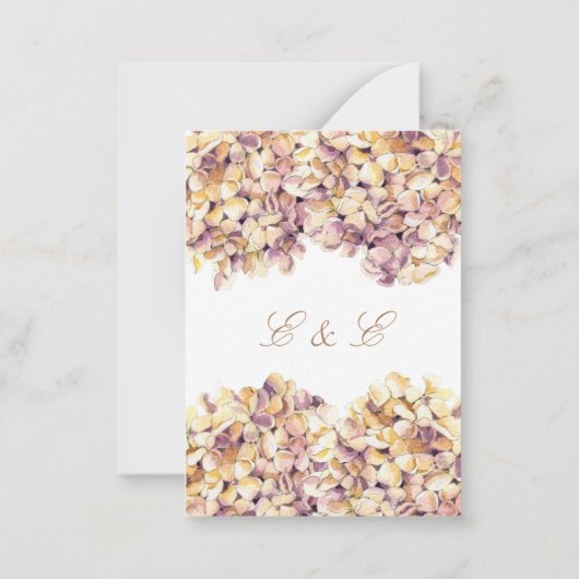 Elegante Lila Rustikale Hydrangea Einladung zur Ho (Rückseite)