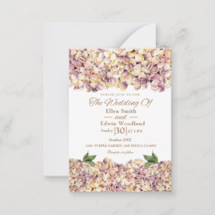 Elegante Lila Rustikale Hydrangea Einladung zur Ho