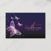 Elegante Lila Schmetterlinge Visitenkarte (Vorderseite)
