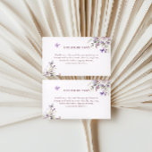 Elegante Lila Schmetterlingsflorenverschlusskarte Begleitkarte