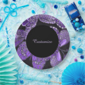 Elegante Lila Schmetterlingsmuster-Teller Pappteller (Party)