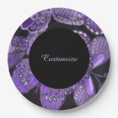 Elegante Lila Schmetterlingsmuster-Teller Pappteller (Vorderseite)