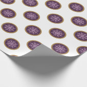 Elegante Lila Schneeflocken Geschenkpapier (Ecke)