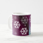 Elegante Lila Schneeflocken Kaffeetasse (Vorderseite Links)