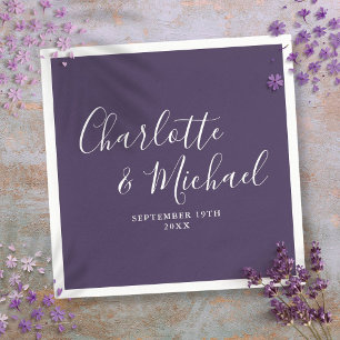 Elegante lila Schrift Minimalistische Servietten