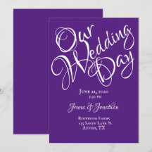 Elegante Lila Script-Hochzeit