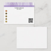 Elegante Lila Seide, Social Media & QR Code Mitteilungskarte (Vorne/Hinten)