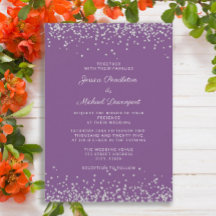 Elegante Lila Silberne Glitzer Hochzeit