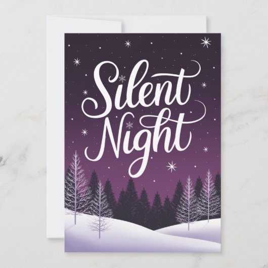 Elegante Lila Silent Night Weihnachtskarte Feiertagskarte (Vorderseite)