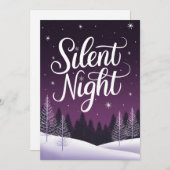 Elegante Lila Silent Night Weihnachtskarte Feiertagskarte (Vorne/Hinten)