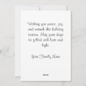 Elegante Lila Silent Night Weihnachtskarte Feiertagskarte (Rückseite)