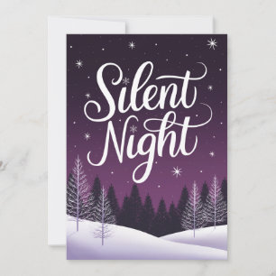 Elegante Lila Silent Night Weihnachtskarte Feiertagskarte