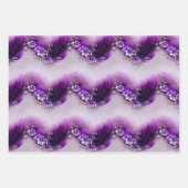 Elegante Lila Silver Feather Weihnachten beattet Geschenkpapier Set (Vorderseite)