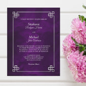 Elegante Lila Silver-Frame-Hochzeit Einladung