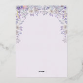 Elegante Lila Smoky Gray Floral Gold Arch Wedding Folieneinladung (Rückseite)