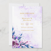 Elegante Lila Sommerpest Save the Date lädt ein Einladung (Vorderseite)