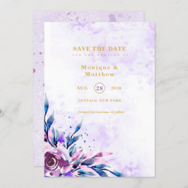 Elegante Lila Sommerpest Save the Date lädt ein Einladung