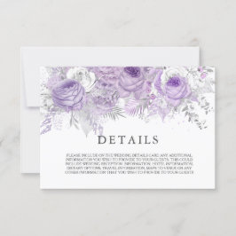 Elegante Lila Sparkle Blume Hochzeiten Details Einladung