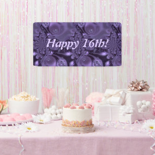 Elegante Lila Sparkle Happy Celebration Banner