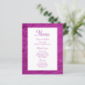 Elegante Lila Speisekarte Hochzeit Stucco Moderne (Stehend Vorderseite)